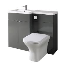 Combination vanity units combination furniture is the term used to describe the bathroom essentials, basin and toilet, that have been combined into one unit. Hudson Reed Fusion Combination Furniture Basin Grey Gloss Left Hand