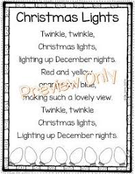 Https Www Teacherspayteachers Com Product Christmas Lights Poem For Kids 2880637 Christmas Kindergarten Christmas Poems Preschool Christmas Songs