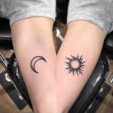 Sun And Moon Tattoos Ari Tattoos Sister Tattoo For 2 Sister Tattoos