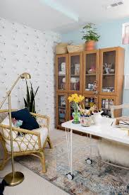 Real simple transformed it into three tidy zones that foster calm and creativity. Basement Boho Chic Craft Room Office Reveal Homeofficeideas Home Boho Chic Interior Design Home Decor