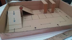 Bahan yang diperlukan hanya kadbod, roda kereta mainan lama, gam dan sedikit pengalaman dalam elektronik. Sarasafran Diy Car Track