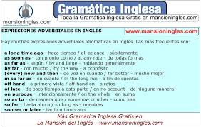 Gramatica Inglesa Expresiones Adverbiales En Ingles Gramatica Inglesa Vocabulario En Ingles Expresiones En Ingles