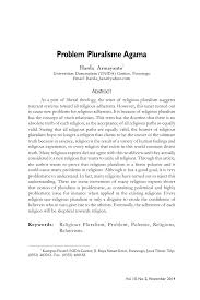 Pluralisme adalah paham yang menempatkan keragaman sebagai nilai paling tinggi dalam masyarakat. Pdf Problem Pluralisme Agama