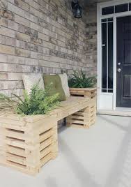 Le Banc En Bois Diy Avec Ses Deux Planteurs Fleurs En Bois Jardiniere En Bois