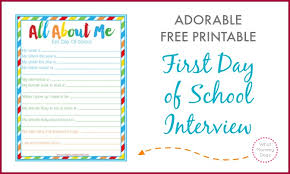 Drawing, english grammar, following directions, learning about punctuation, learning about verbs, writing practice. First Day Of School All About Me Interview Free Printable Back To School Survey For Kids What Mommy Does