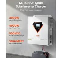 VEVOR Hybrid Solar Inverter, 3000W, All in One Pure Sine Wave Power  Inverter Charger, 24V DC to 110/120V AC, with Built-in 100A MPPT Solar  Controller, ...