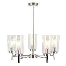All of our fixtures are hand made in europe by experienced craftsman. Vinluz Contemporary 5 Light Large Chandeliers Modern Clear Glass Shades Pendant Lighting Brushed Polished Nickel Dining Room Lighting Fixtures Hanging Adjustable Wire Semi Flush Ceiling Lights Buy Online In Guernsey At Guernsey Desertcart Com