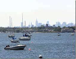 Great View Of Manhattan From City Island In The Bronx A Little Like A New England Fishing Village City Island City New England