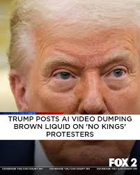 As Kenny Loggins's song “Danger Zone” plays in the background, the jet,  emblazoned with “King Trump,” flies over Time Square in New York City.