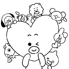 Print images for free in good quality and in a4 format. Bt21 Coloring Pages 80 Free Printable Coloring Pages