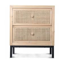 Table De Chevet Bois 2 Tiroirs Facades Rafia Bois Wadiga La Redoute Table De Chevet Bois Table De Chevet Chevet Bois