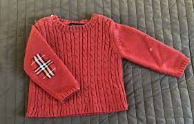 Baby Burberry Red Jumper Age 12 Months | eBay