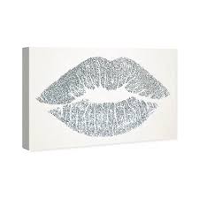 Black And Silver Glitter Wall Art Solid Kiss Silver Fashion And Glam Wrapped Canvas Graphic Art On Canvas In 2020 Fashion Wall Decor Silver Fashion Silver Walls