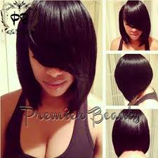 Black Bob Wig With Bangs Human Hair Free Shipping Natural Black 100 Human Hair Bob By Premierbeauty Hair Styles Long Hair Styles Weave Hairstyles