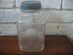 If you want an apothecary jar with cork lid that's complete with labeling accessories, this kit will make it a cinch for you to get organized or package up adorable favors for a party. Vintage Hazel Atlas Coffee Jar Zinc Lid Quart Mason Jar Coffee Jars Jar Mason Jars