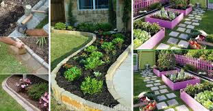 A garden edging can be made out of stones, bricks or rocks, as well as out of some repurposed items, such as plates, bottles, bicycle wheels etc. 20 Awesome Ideas For Garden Edges That Add New Character To Your Outdoor Space