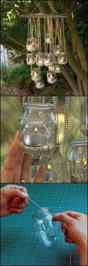 Outdoor Diy Tea Light Chandelier Patio Diy Lanternas Diy Iluminacao Com Potes De Conserva