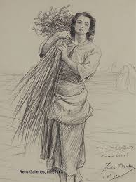 Jules Breton Figur Cizimleri Eskiz Cizimler