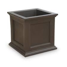Mayne Self Watering Fairfield 28 In Espresso Plastic Square Planter 8800 Es The Home Depot In 2020 Square Planters Patio Planters Resin Planters
