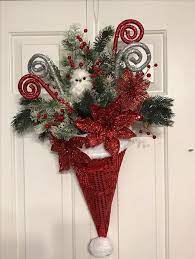 20 Christmas Santa Hat Door Hanger Christmas Santa Hat Decor Holiday Decor Christmas Christmas Door Decorations Holiday Crafts Christmas