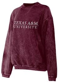 Texas A M Aggies Womens Maroon Corded Crew Sweatshirt 20830246