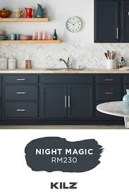 Learn which kilz® primers, paints and concrete stains are right for your job. Love The Look Of Bold Dramatic Interior Design Use Kilz Complete Coat Paint Primer In One In Nigh Grey Blue Kitchen Paint Cabinets Dark Dark Blue Kitchens