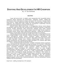 Dalam hal ini terhapusnya rasa cinta terhadap produk dalam. Pdf Staffing And Development In Hr Champion