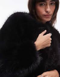 Mango Black Collarless Faux Fur Jacket Full Skin Black Mink Fur Jacket 100%  Real Fur Haute
