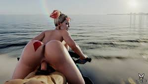 Verrücktheit auf dem Jetski harley Quinn paar großer schwanz Reverse  cowgirl VR blender nasswasser öffentliche sex-parodie
