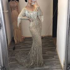 Women Silver Shiny Fringe Dress Wedding Formal Evening Cocktail Party Long Prom Gown Great Gatsby Prom Dresses Elegant Dresses Evening Dresses