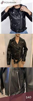 Zara Moto Jacket Jackets Moto Jacket Faux Leather Biker Jacket