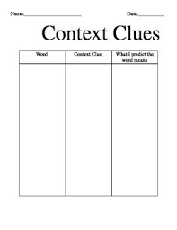 Context Clue Graphic Organizer That Can Be Used For All Ages Grades And Levels Context Clue Context Clues Graphic Organizer Context Clues
