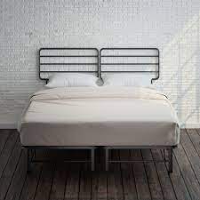 You can attach a headboard to a metal bed frame if the headboard brackets on the frame and the mounting holes on the headboard struts are compatible and can be connected securely with a bolt or appropriate attachment. Smartbase Mattress Foundation With Headboard Zinus