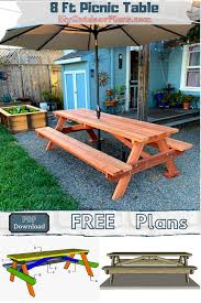 How To Build A 8 Ft Picnic Table In 2020 Picnic Table Plans Diy Picnic Table Picnic Table