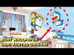 Sayap yang ada pada mereka disebabkan karena mereka menggunakan topi. Hiasan Dinding Kamar Doraemon Dari Kertas Origami Tempelan Dinding Youtube Origami Doraemon Kertas Origami