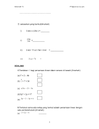 Koleksi soalan dan latihan matematik tahun 2 + jawapan. Soalan Peperiksaan Awal Tahun Matematik Tahun 2 Selangor V Cute766