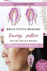 Brick stitch earring pattern/brick stitch pattern/bead fringe earring  pattern/rainbow earring/seed bead pattern/miyuki earring/dangle