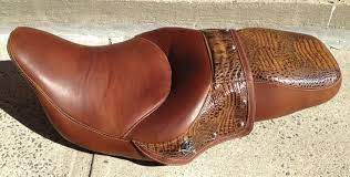 Saddle Leather Croc Embossed Leather Motorcycle Seats Harley Davidson Seats Bike Seat
