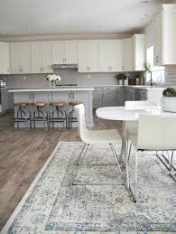 My Friends Gorgeous Gray And White Kitchen Cuckoo4design Gray And White Kitchen Rug Under Dining Table Leather Kitchen Chairs