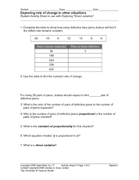 A function describes what the relationship is between two quantities. Constant Rate Of Change From A Table Worksheet Promotiontablecovers