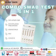 𝑪𝑶𝑴𝑩𝑶 𝑺𝑾𝑨𝑩 𝑻𝑬𝑺𝑻 5 𝑰𝑵 1🩺 Kami ada menyediakan combo test  influenza A&B, RSV , SARS dan Adenovirus bagi mengekang penyebaran wabak  virus ini. Dengan satu swab, anda boleh check untuk kesemua