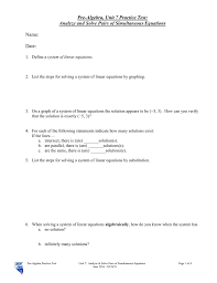 So, for example, instead of √4 we prefer dealing with 2. Pre Algebra Unit 7 Practice Test Name