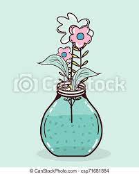 Find images of flower drawing. Bouquet Flowers In Mason Jar Cute Drawing Vector Illustration Graphic Design Canstock