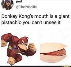 Donkey Kong S Mouth Is A Giant Pistachio You Can T Unsee It Ifunny Donkey Kong Shrek Memes Ifunny