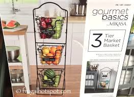 3 tier black fruit basket holder decorative tabletop bowl stand for vegetables snacks household products. Costco Sale Gourmet Basics 3 Tier Market Basket 25 99