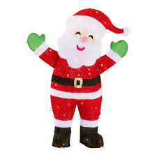 Looking for santa claus's address? Home Accents Holiday 3 Ft Yuletide Lane Led Tinsel Santa Ty309 1714 2 The Home Depot