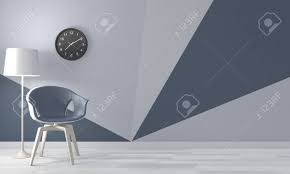 Blue wall paint design ideas. Ideas Of Living Room Blue Geometric Wall Art Paint Design Color Stock Photo Picture And Royalty Free Image Image 130045661