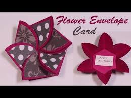 Free tutorial part 1 i made this one using 2 colours of ca. Flower Envelop Card Tutorial How To Scrapbooking Cards Explosion Box Cards Youtube Box Cards Tutorial Explosion Box Cards Exploding Box Card