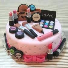 Instead of cutting into the cake, put the surprise on a stick and pass it around to all of your guests! Diy Ice Beauty Secrets Mac Cake Make Up Cake Girly Cakes