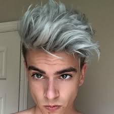 Purple Hair With Grey And Platinum Highlights Should You Dye Your Hair Platinum Blond How To Dye Your Hair Dyed Hair Men Grey Dyed Hair Platinum Hair Color